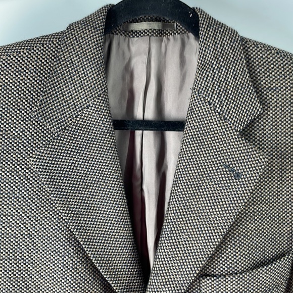 HUGO Boss suit jacket sports coat nails head browns blues 100% virgin wool sz 40 - Picture 12 of 13